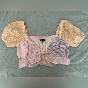 Striped Off-Shoulder Crop Top